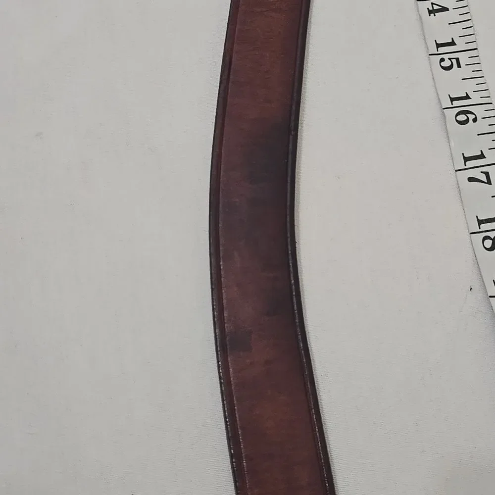 R.E. Fennell Vintage,‎ Brown Leather Belt with Gold Buckle